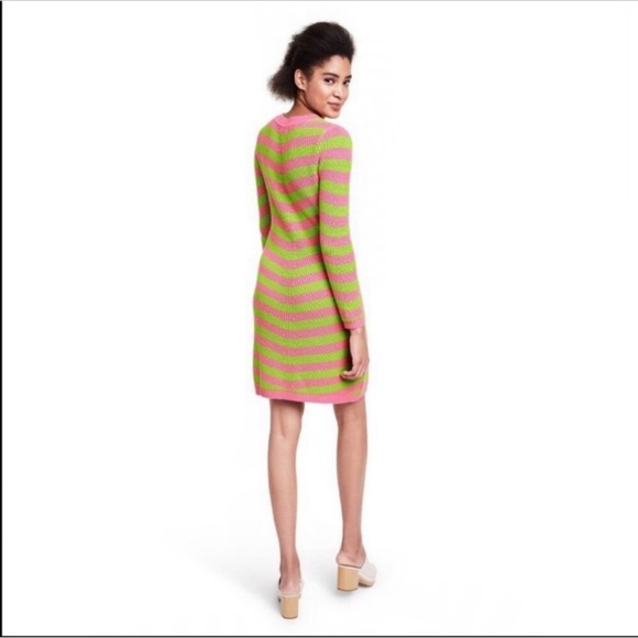 VICTOR GLEMAUD x TARGET Collab ~ Pink/Green Striped Sweater Dress ~ Small - Picture 5 of 12